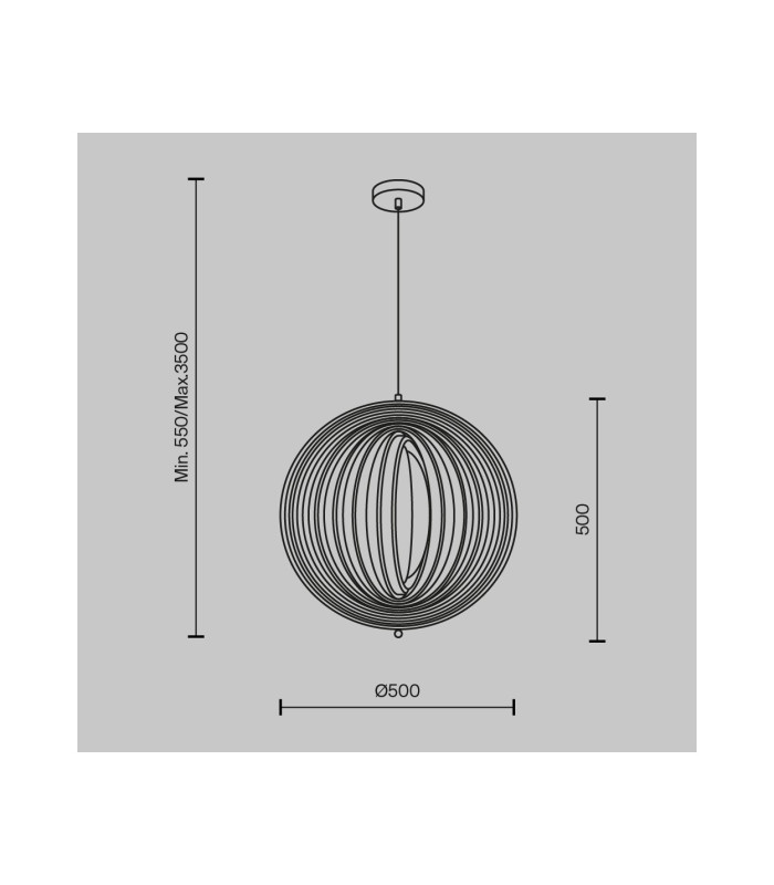 Roots Modern 50cm Spherical Pendant Ceiling Light Black 1xE27 Beige Shade-4