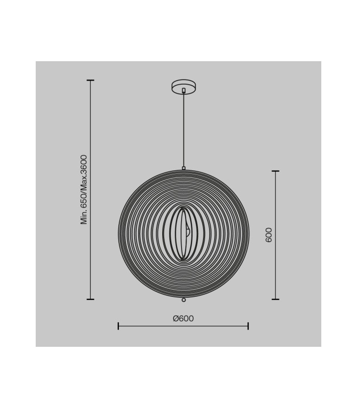 Roots Modern 60cm Spherical Pendant Ceiling Light Black 1xE27 Beige Shade-3