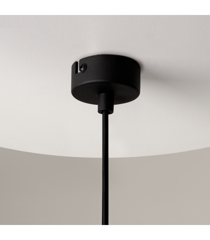 Ros Modern Dome Pendant Ceiling Light Black 1xGU10 Glass Shade-5