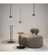 Ros Modern Dome Pendant Ceiling Light Brass 1xGU10 Glass Shade-3