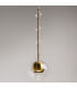 Ros Modern Dome Pendant Ceiling Light Brass 1xGU10 Glass Shade-4