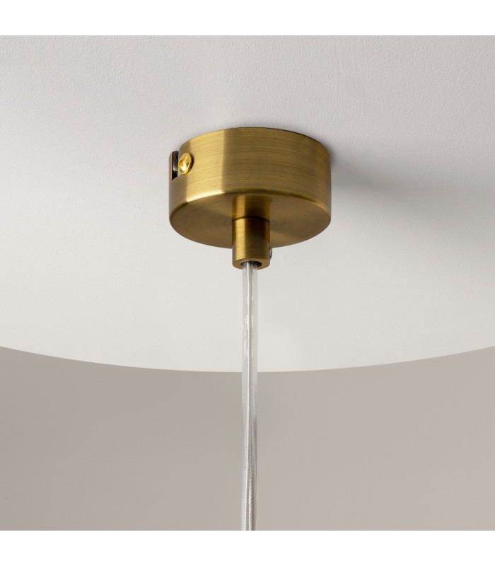 Ros Modern Dome Pendant Ceiling Light Brass 1xGU10 Glass Shade-5