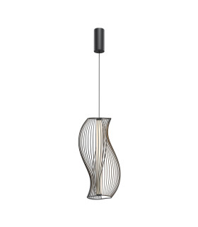 Shadows Of The Past Modern Wire Frame Pendant Ceiling Light Black 3000K 1200lm White Shade-1