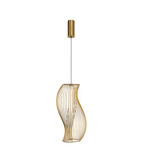 Shadows Of The Past Modern Wire Frame Pendant Ceiling Light Brass 3000K 1400lm White Shade-1