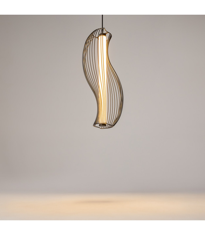Shadows Of The Past Modern Wire Frame Pendant Ceiling Light Black 3000K 1200lm White Shade-5