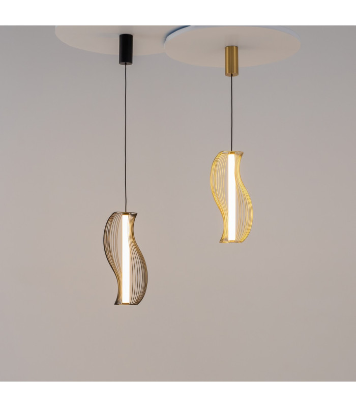 Shadows Of The Past Modern Wire Frame Pendant Ceiling Light Brass 3000K 1400lm White Shade-4