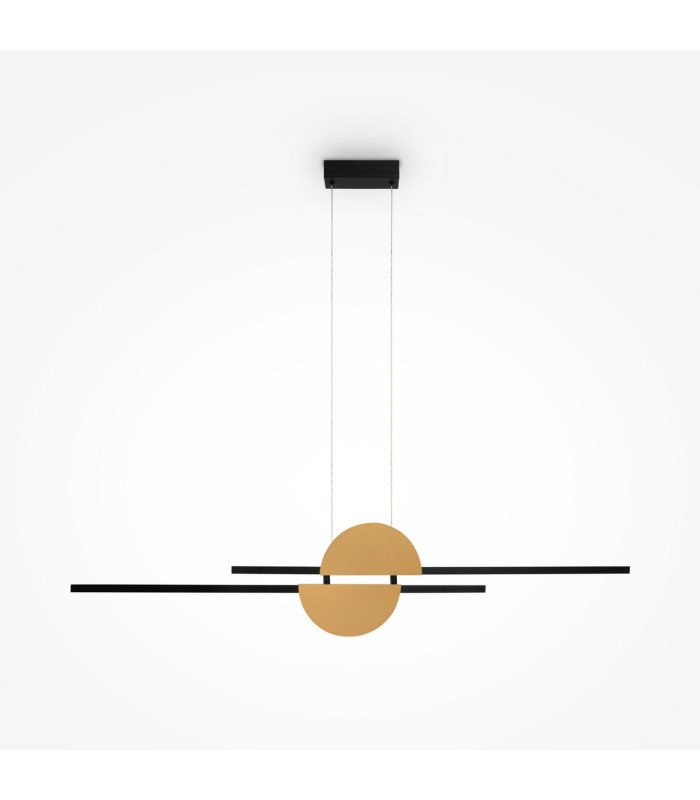Skyline Modern Bar Pendant Ceiling Light Black 4000K 800lm Brass Shade-1