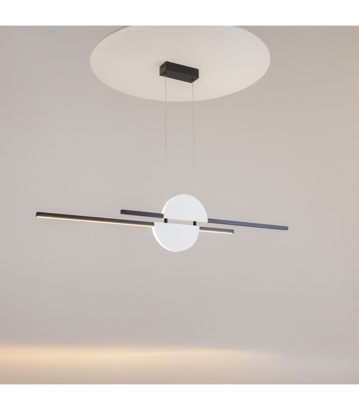 Skyline Modern Bar Pendant Ceiling Light Black 4000K 900lm White Shade-2