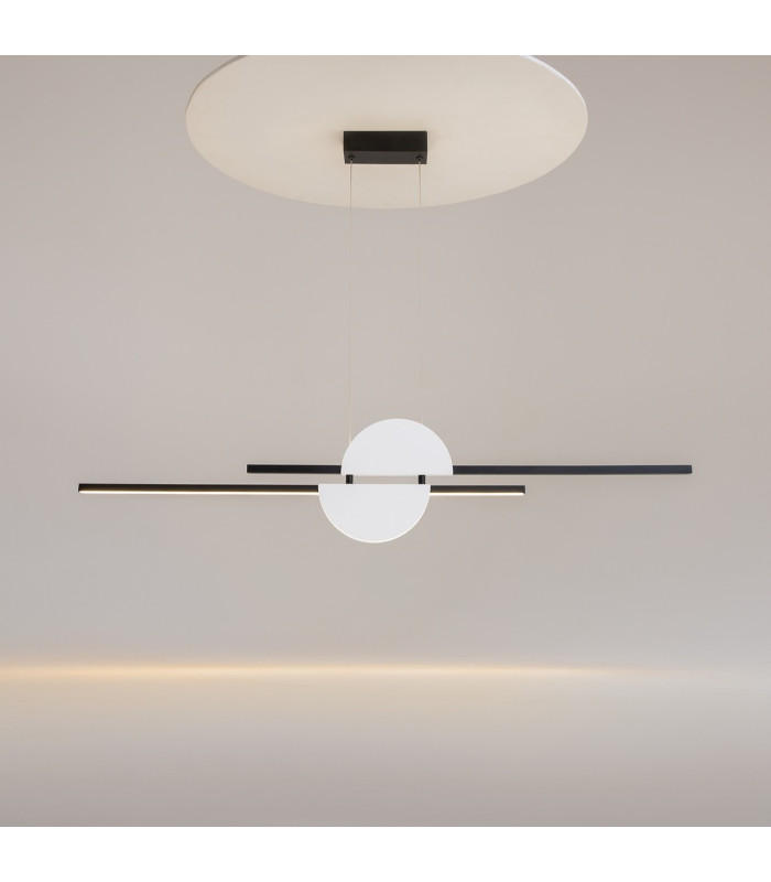 Skyline Modern Bar Pendant Ceiling Light Black 4000K 900lm White Shade-4