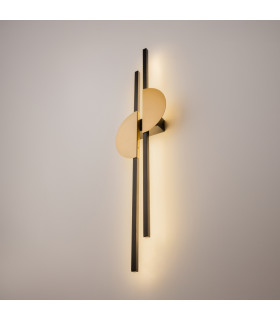 Skyline II Modern Integrated LED Wall Lamp Black 4000K 700lm Brass Shade-2