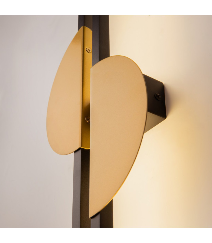 Skyline I Modern Integrated LED Wall Lamp Black 4000K 700lm Brass Shade-5