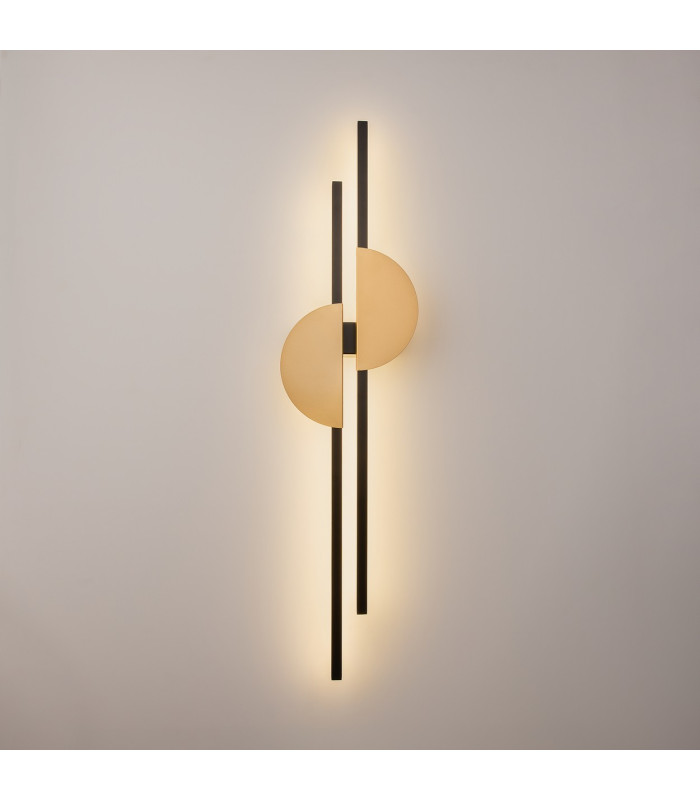Skyline II Modern Integrated LED Wall Lamp Black 4000K 700lm Brass Shade-4