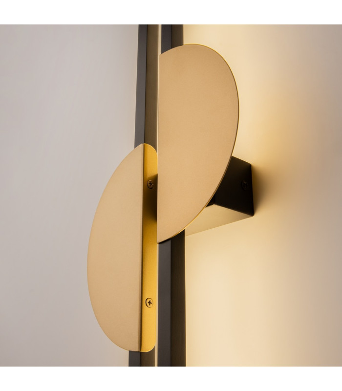 Skyline II Modern Integrated LED Wall Lamp Black 4000K 700lm Brass Shade-5