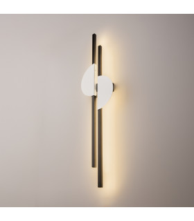 Skyline I Modern Integrated LED Wall Lamp Black 4000K 800lm White Shade-2