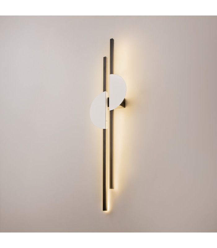 Skyline II Modern Integrated LED Wall Lamp Black 4000K 800lm White Shade-2