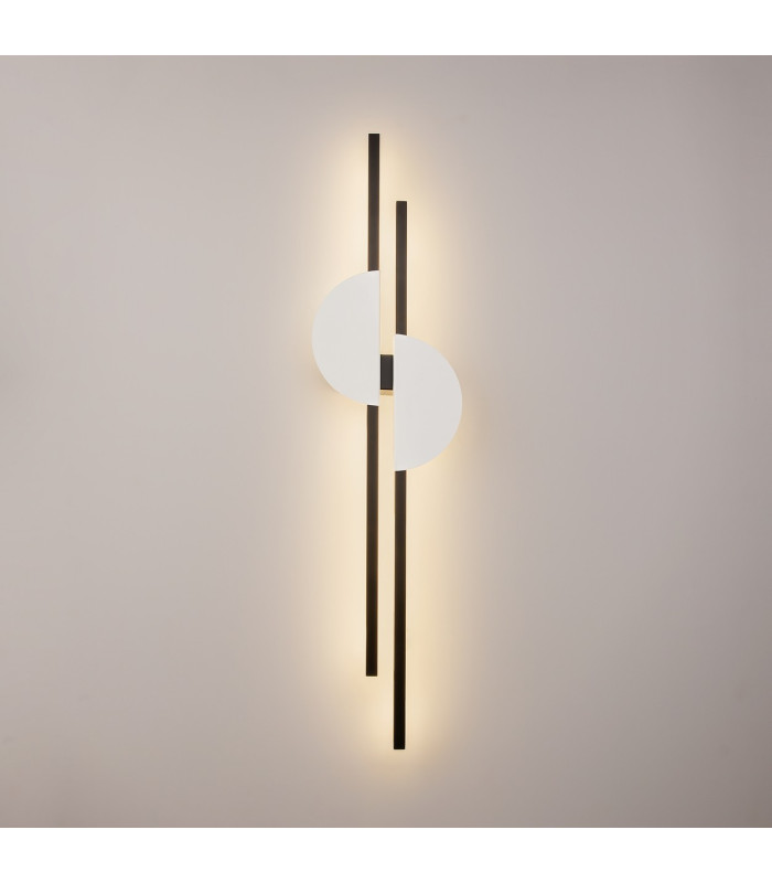 Skyline I Modern Integrated LED Wall Lamp Black 4000K 800lm White Shade-4