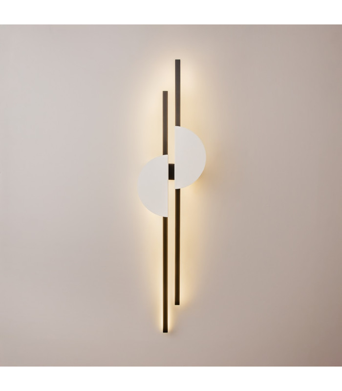 Skyline II Modern Integrated LED Wall Lamp Black 4000K 800lm White Shade-4