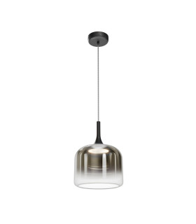 Spirito Modern Dome Pendant Ceiling Light Black 3000K 1600lm Smoky Shade-1