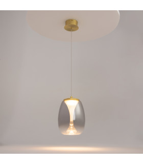 Splash Modern Dome Pendant Ceiling Light Gold 3000K 280lm Smoky Shade-2