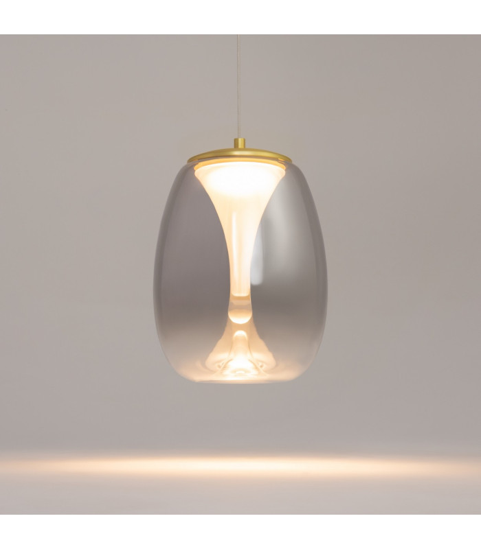 Splash Modern Dome Pendant Ceiling Light Gold 3000K 280lm Smoky Shade-4