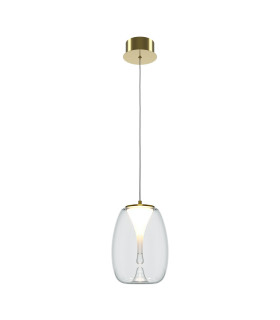 Splash Modern Dome Pendant Ceiling Light Gold 3000K 620lm Glass Shade-1