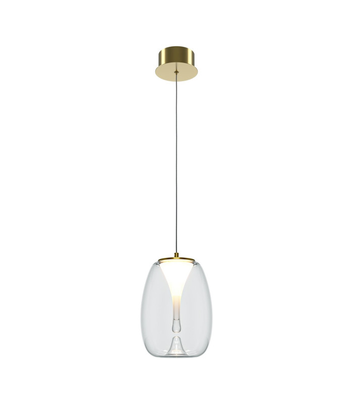 Splash Modern Dome Pendant Ceiling Light Gold 3000K 620lm Glass Shade-1