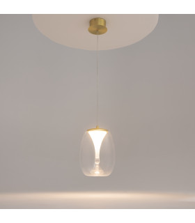 Splash Modern Dome Pendant Ceiling Light Gold 3000K 620lm Glass Shade-2