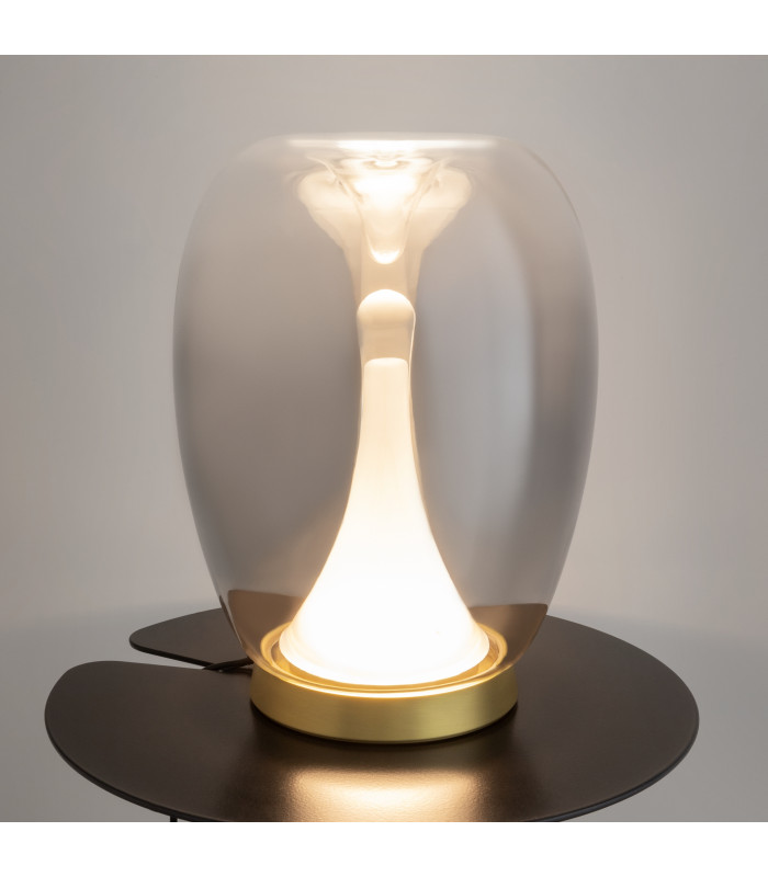 Splash Modern Integrated LED Table Lamp Gold 3000K 360lm Smoky Shade-2