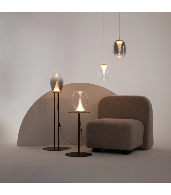 Splash Modern Dome Pendant Ceiling Light Gold 3000K 620lm Glass Shade-3