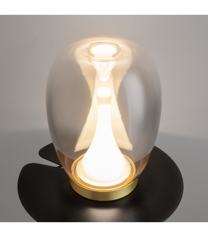 Splash Modern Integrated LED Table Lamp Gold 3000K 360lm Smoky Shade-4