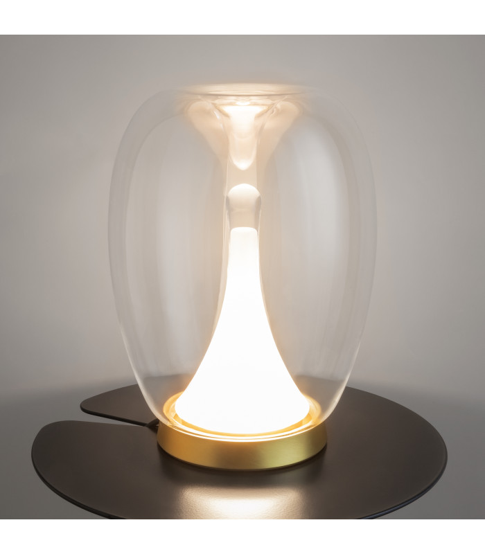Splash Modern Integrated LED Table Lamp Gold 3000K 800lm Glass Shade-2