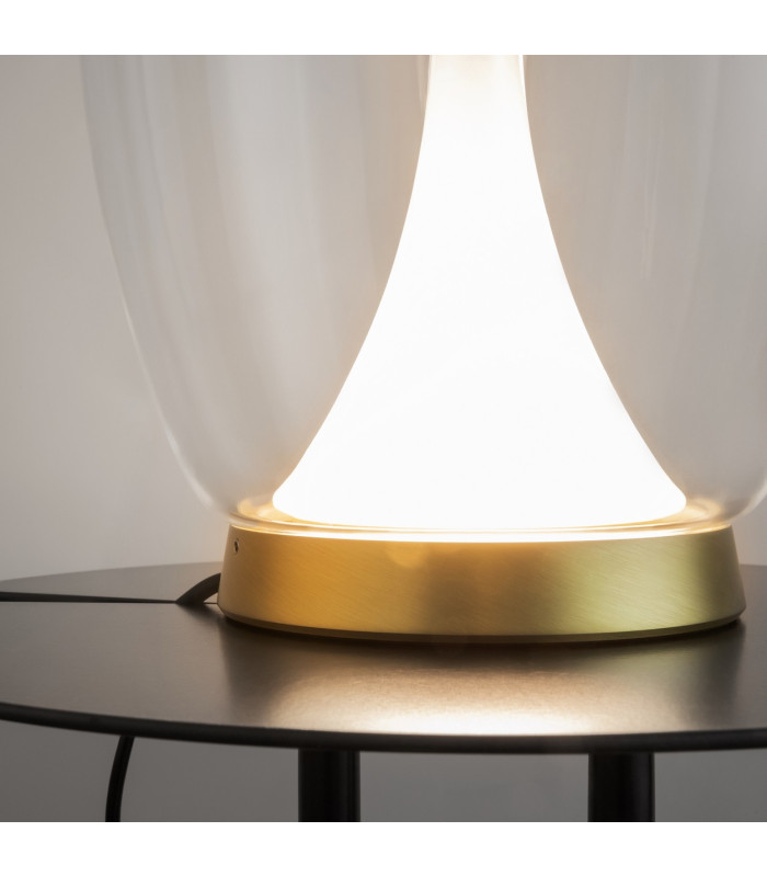 Splash Modern Integrated LED Table Lamp Gold 3000K 800lm Glass Shade-5