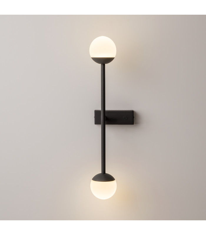 Touch Modern Integrated LED Wall Lamp Black Touch Control 3000K 800lm White Shade-2