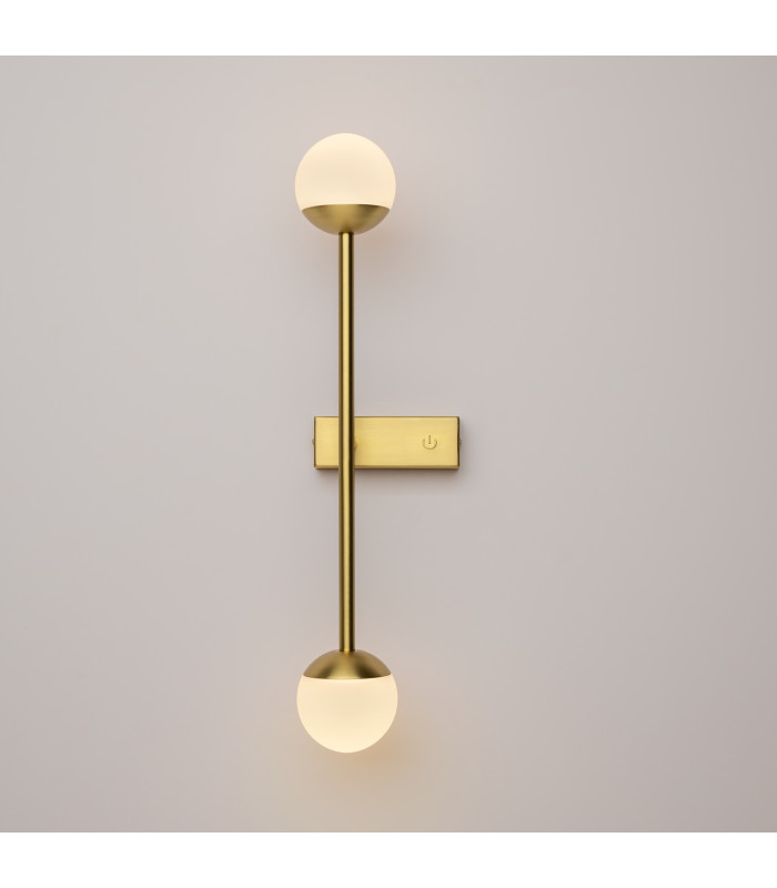 Touch Modern Integrated LED Wall Lamp Brass Touch Control 3000K 800lm White Shade-2