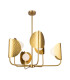 Tropic Modern Multi Arm Pendant Ceiling Light Brass 6xG9 White Shade-1