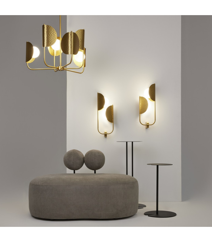 Tropic Modern Multi Arm Pendant Ceiling Light Brass 6xG9 White Shade-3