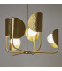 Tropic Modern Multi Arm Pendant Ceiling Light Brass 6xG9 White Shade-4