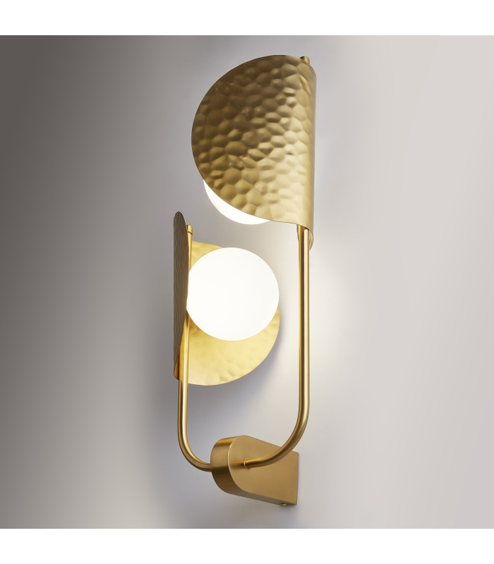 Tropic II Modern Wall Lamp Brass 2xG9 White Shade-2