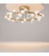 Tessara Modern Integrated LED Semi Flush Ceiling Light Gold 3000K 4100lm White Shade-2
