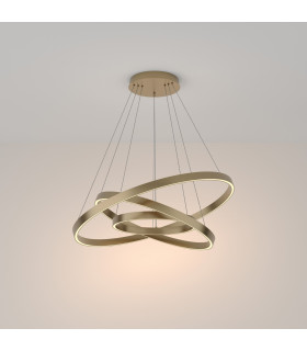 Rim Modern 80cm Pendant Ceiling Light Brass 3000K 6100lm White Shade