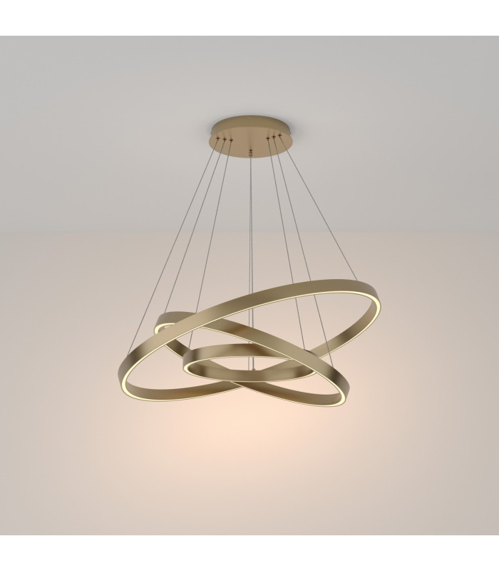 Rim Modern 80cm Pendant Ceiling Light Brass 3000K 6100lm White Shade