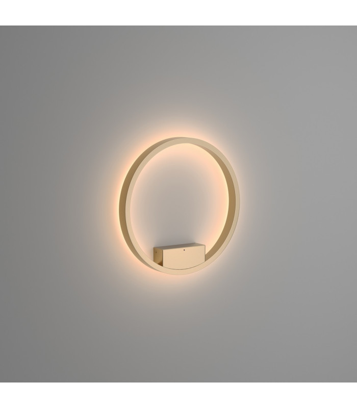 Rim Modern 40cm Integrated LED Wall Lamp Brass 3000K 1200lm White Shade