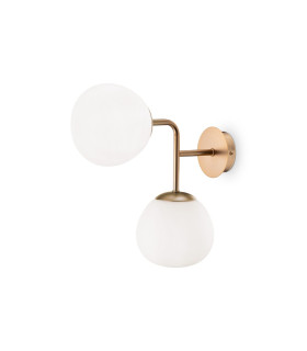 Erich Modern Globe Wall Lights Gold 2xE14 White Shade