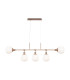 Erich Modern Bar Pendant Ceiling Light Gold 5xE14 White Shade-1