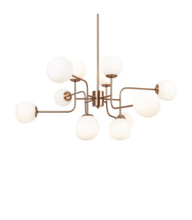 Erich Modern Multi Arm Pendant Ceiling Light Gold 12xE14 White Shade-2