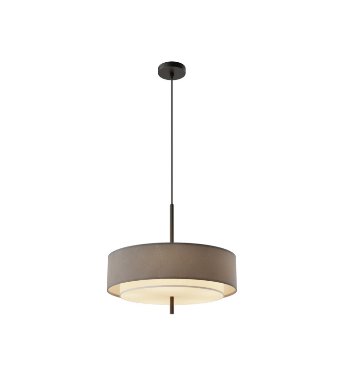 Bergamo Modern Cylindrical Pendant Ceiling Light Black 5xE27 Grey Shade-1