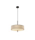 Bergamo Modern Cylindrical Pendant Ceiling Light Black 5xE27 Light Grey Shade-1