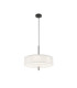 Bergamo Modern Cylindrical Pendant Ceiling Light Black 5xE27 White Shade-1
