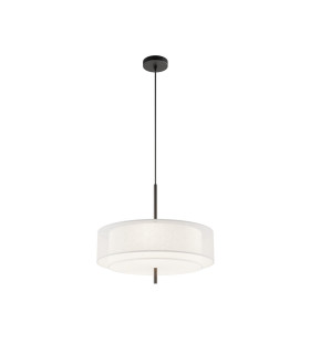 Bergamo Modern Cylindrical Pendant Ceiling Light Black 5xE27 White Shade-1