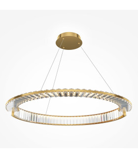 Krone Modern 80cm Pendant Ceiling Light Gold 4000K 3000lm Crystal Shade-1